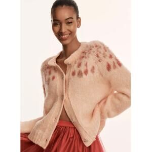 NWT Anthropologie Maeve Brushed Embellished Wool Blend Cardigan | Size S